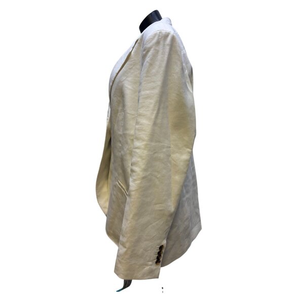 Lafayette 148 New York Womens White Cotton Linen Blazer Jacket Size 18 - Picture 4 of 6